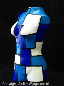 Vrouwenbeeld: Blue/blauw blocked