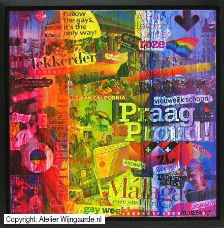 Vrouwen schilderij: Rainbow-Proud travel!